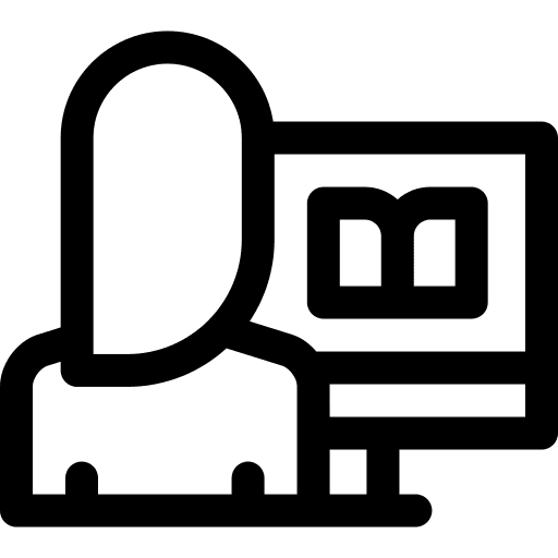Reading avatar online learning computer icon