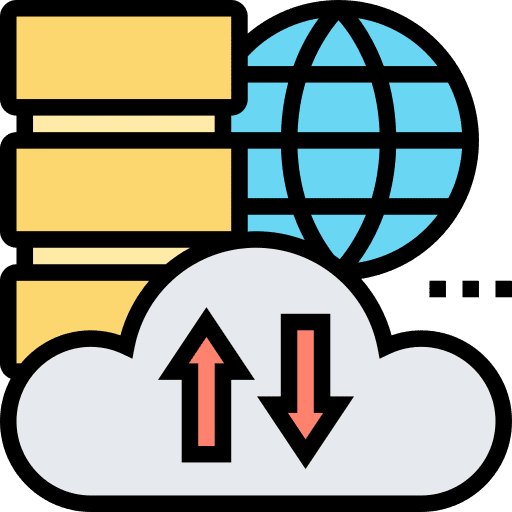 Big data data storage cloud data database icon