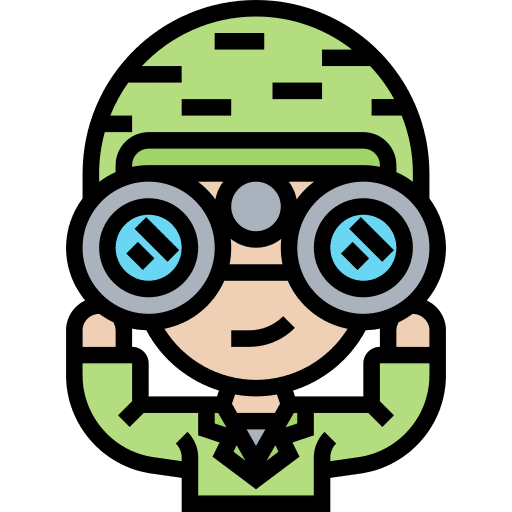 Binocular man observation see icon