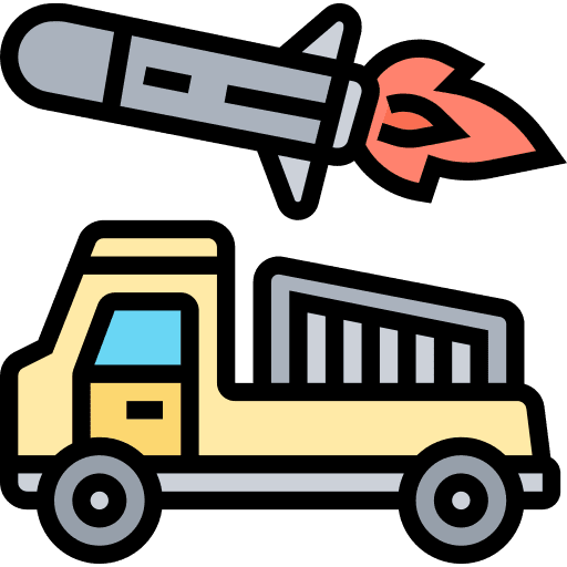 Missile weapon nuclear energy war icon