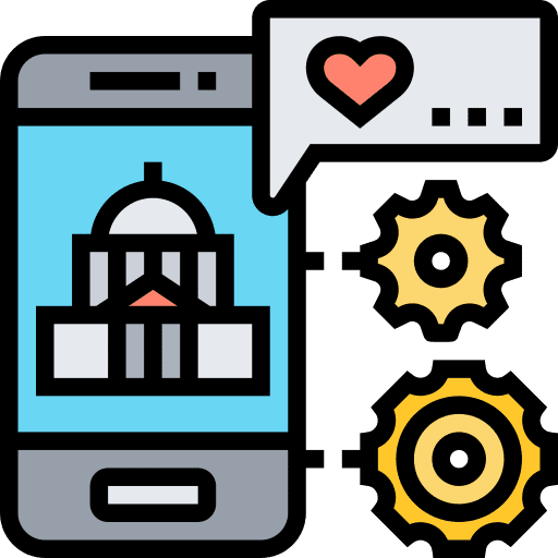 Smartphone governmental management digital icon Smartphone governmental management digital icon