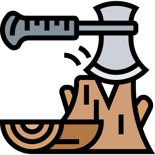 Axe chopping axe woodcutter icon