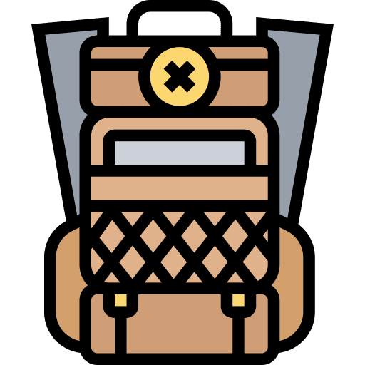 Backpack bag war army icon Backpack bag war army icon
