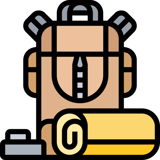 Backpack baggage luggage backpack icon