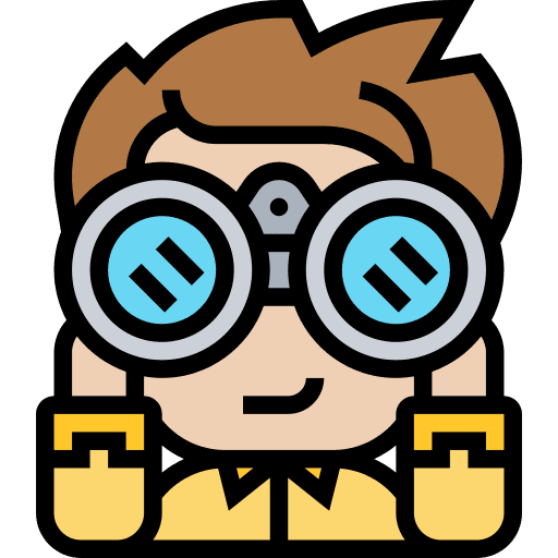 Binoculars people spy vision icon