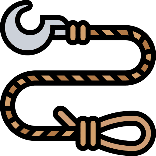 Rope construction and tools rope string icon