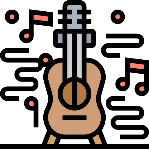 Acoustic guitar musical instrument orchestra music and multimedia icon