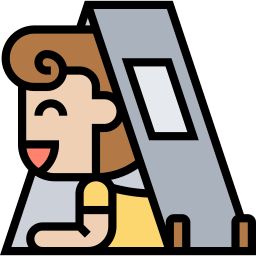 Camping tent people lodging equipment icon