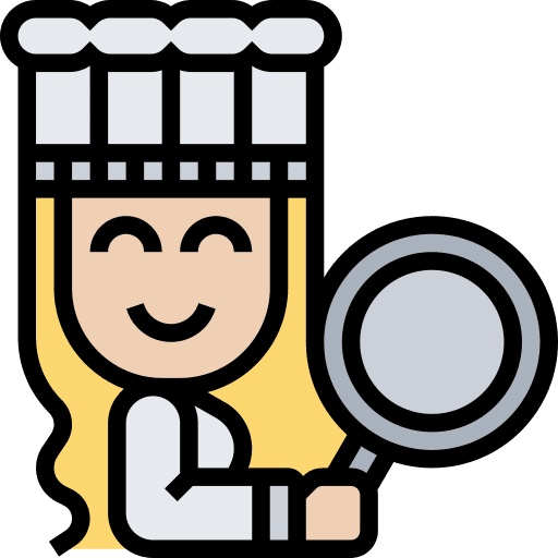 Chef woman baker professions and jobs icon