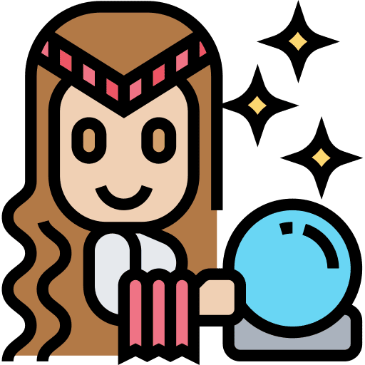 Fortune teller user caucasian professions and jobs icon