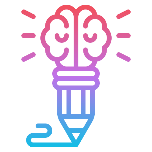 Creative copywriter brainstorm writer icon