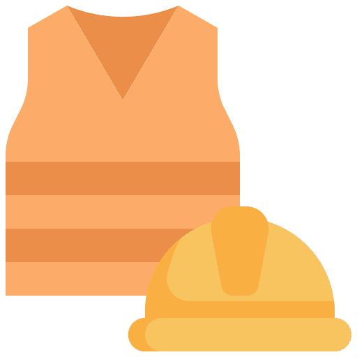 Helmet construction and tools life vest helmet icon