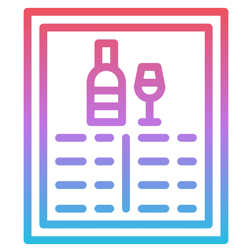 Wine menu pub list food icon Wine menu pub list food icon