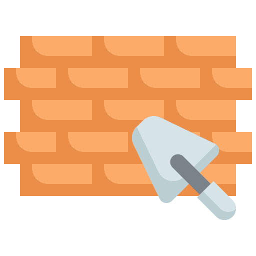 Brickwall construction bricklayer wall icon