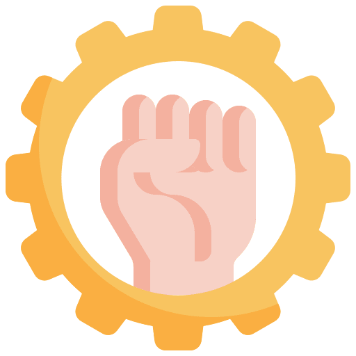 Gear protest gear construction and tools icon Gear protest gear construction and tools icon