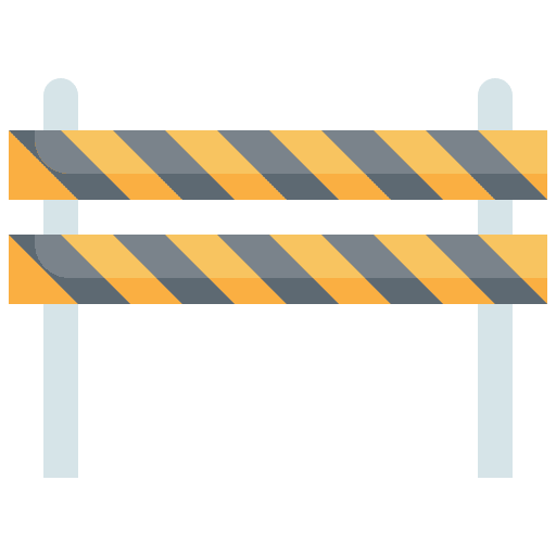 Road block warning sign stripped road barrier icon Road block warning sign stripped road barrier icon