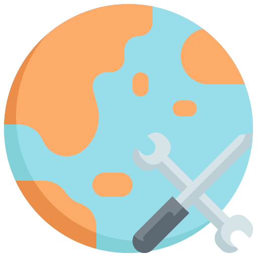 World wrench worldwide labor day icon