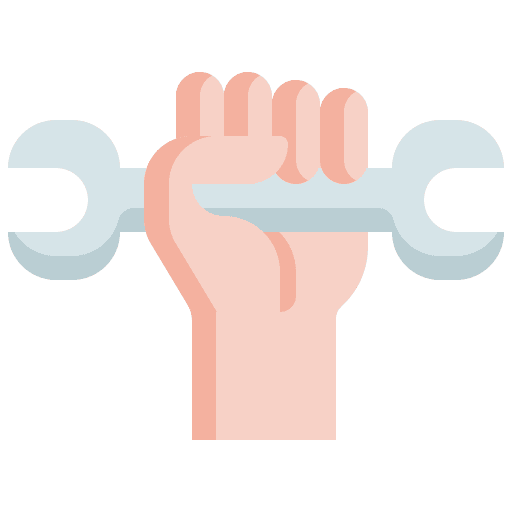 Wrench fist hand labour day icon