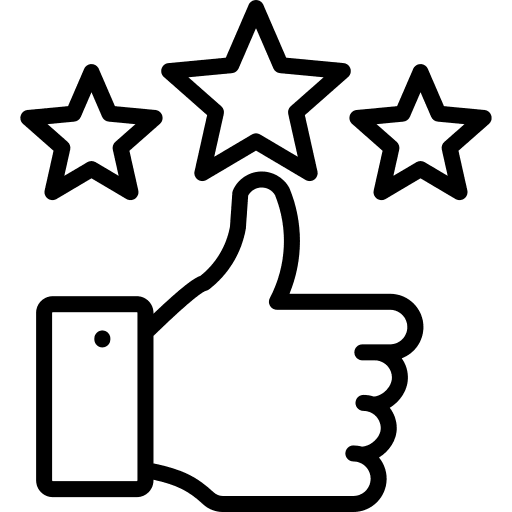 Satisfaction medal star thumbs up icon