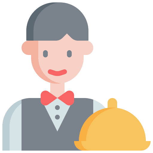 Waiter man uniform professions and jobs icon Waiter man uniform professions and jobs icon