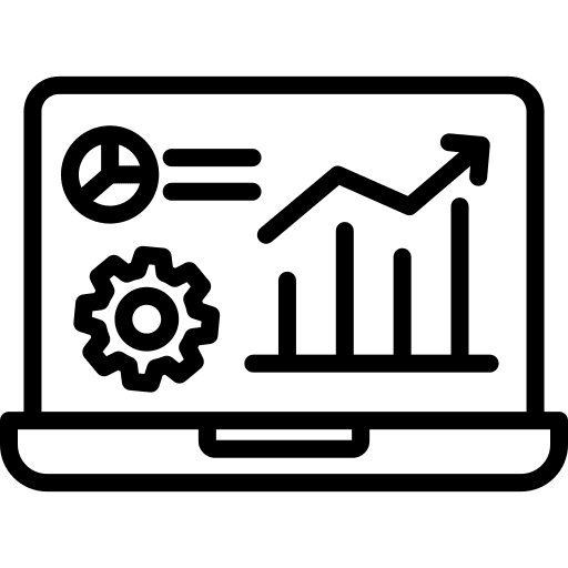 Statistics report market laptop icon