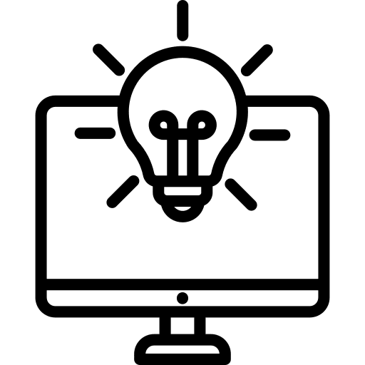 Education development laptop bulb icon