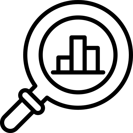 Search magnifying glass computer business and finance icon