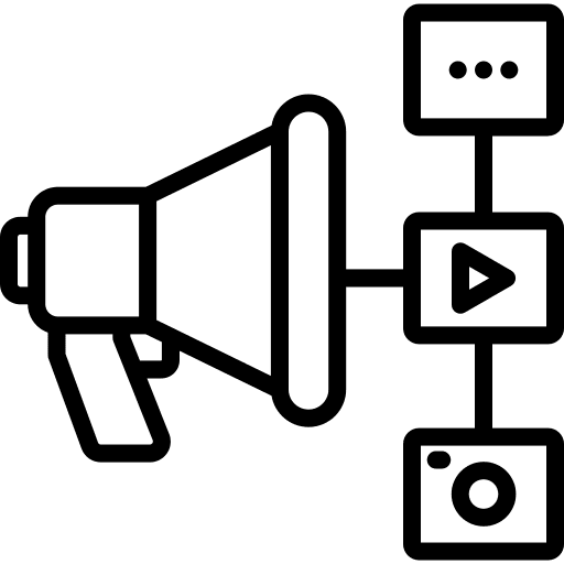 Social media ad seo publicity icon
