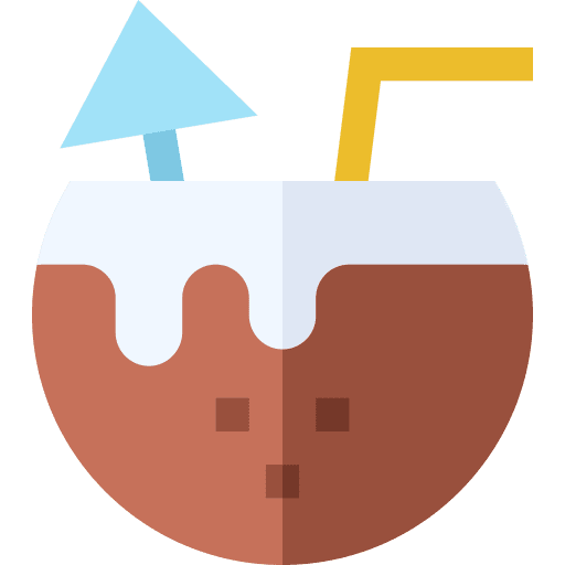 Coconut drink beverage tropical cocktail icon