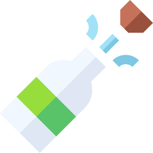 Champagne food and restaurant champagne alcoholic drink icon