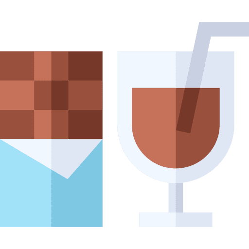 Chocolate glass drink cocoa icon