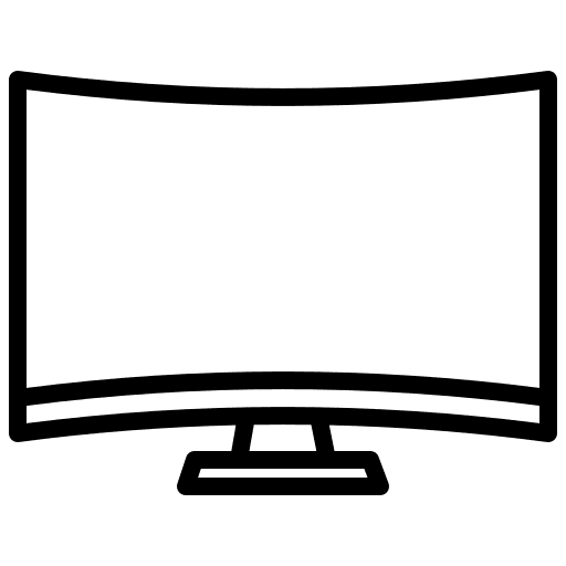 Monitor curved tv entertainment icon