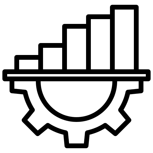Graph infographic graph gear icon