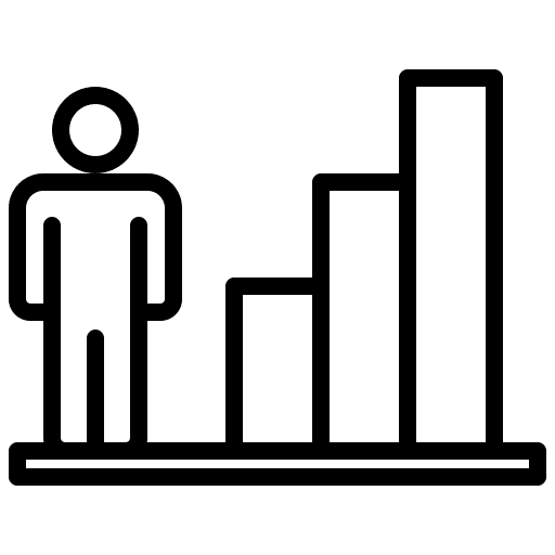 Growth bar graph humanpictos infographic icon