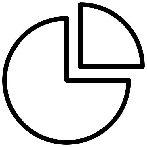 Pie chart diagram fraction statistics icon