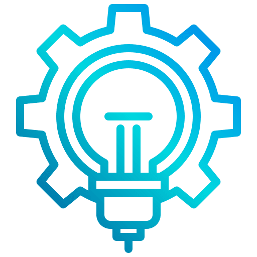 Idea create gear idea icon Idea create gear idea icon