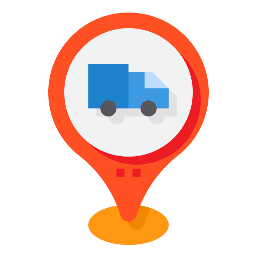 Logistic truck tracking navigation icon