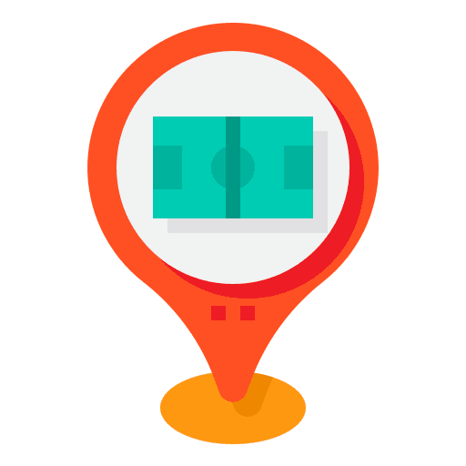 Stadium maps and location pin stadium icon