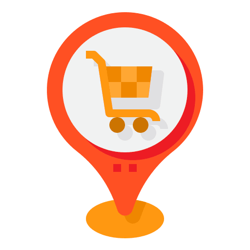 Supermaket pin maps and location supermaket icon