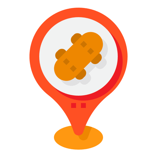 Skate park maps and location skate board navigation icon Skate park maps and location skate board navigation icon