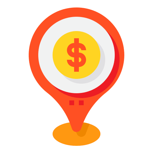 Money exchange pin maps and location icon Money exchange pin maps and location icon