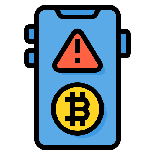 Alert bitcoin cellphone cryptocurrency icon Alert bitcoin cellphone cryptocurrency icon