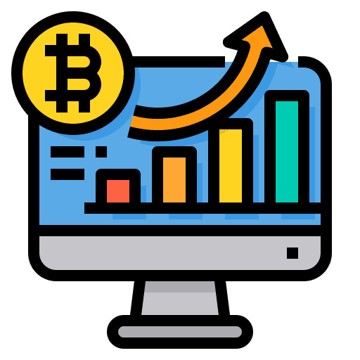Bar graph currency banking statistic icon