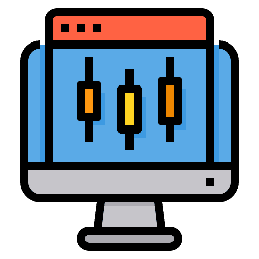 Chart currency banking computer icon Chart currency banking computer icon