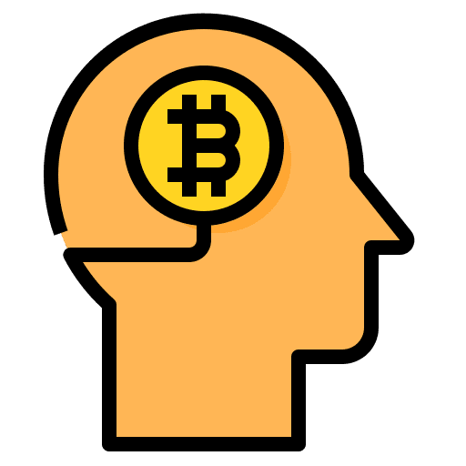 Head mind bitcoin cryptocurrency icon Head mind bitcoin cryptocurrency icon