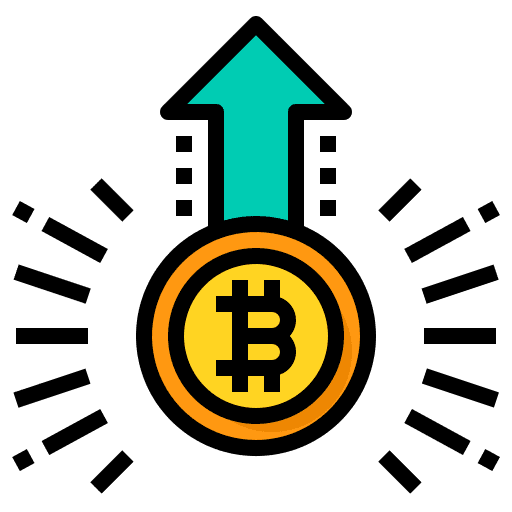 Increase currency cryptocurrency business icon Increase currency cryptocurrency business icon