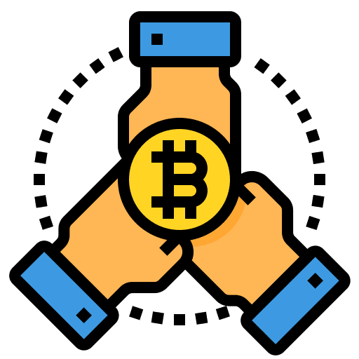 Investment cryptocurrency hands banking icon Investment cryptocurrency hands banking icon