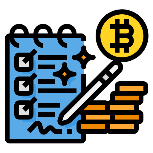 Ledger coins banking notepad icon Ledger coins banking notepad icon