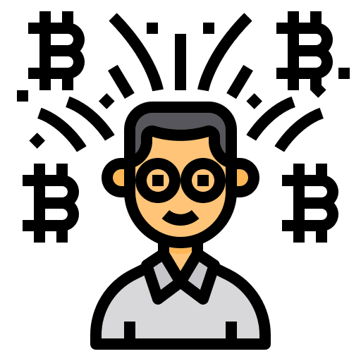 Rich cryptocurrency millionaire wealth icon Rich cryptocurrency millionaire wealth icon
