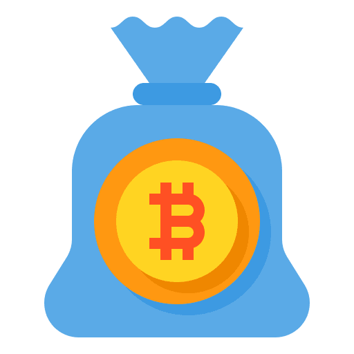 Money bag bitcoin business and finance business icon Money bag bitcoin business and finance business icon